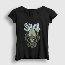 Presmono Kadın Snakes Ghost T-shirt Siyah