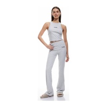 Koton Rahat Kalıp Yumuşak Dokulu İşleme Detaylı Fitilli Pijama Altı Gri Melanj 5slk40006mk Gri Melanj