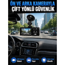 Wifi Çift Kameralı Araç İçi Kayıt Kamerası 1080p Full Hd 170 Geniş Açılı Araç Kamerası