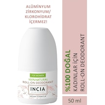 INCIA %100 Doğal Roll On Deodorant Kadınlar İçin Ter Kokusu Önleyici Leke Yapmayan 50 ML