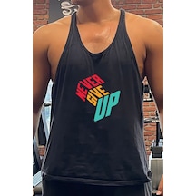 Bluu Qube Circle Gym Fitness Tank Top Sporcu Atleti