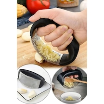 Siyah Lux Sarımsak Ezici Paslanmaz Çelik Tutma Kollu Öğütücü Garlic Press Çelik Diğer