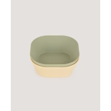 Kare Bebek Mama Tabağı 2'li Set Sage Green - Vanillia