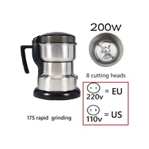 Myinkai 400w 304 Paslanmaz Elektrikli Değirmeni Sekiz Sayfa Gümüş - Siyah