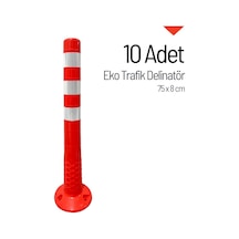 10 Adet Eko Trafik Delinatör 75 X 8 Cm Esnek Duba-4150