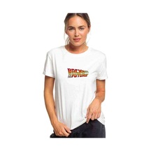 Back Future Gif Baskılı Beyaz Kadın Tshirt