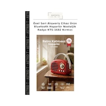 Özel Seri Alışveriş Cihaz Ürün Bluetooth Hoparlör Nostaljik Radyo Kts-1682 Kırmızı