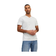 Jack & Jones Jack&jones 12156102 V Yaka Erkek Tshirt - Beyaz Beyaz