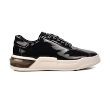 19197 Siyah Rugan Beyaz Hakiki Deri Erkek Sneaker 001