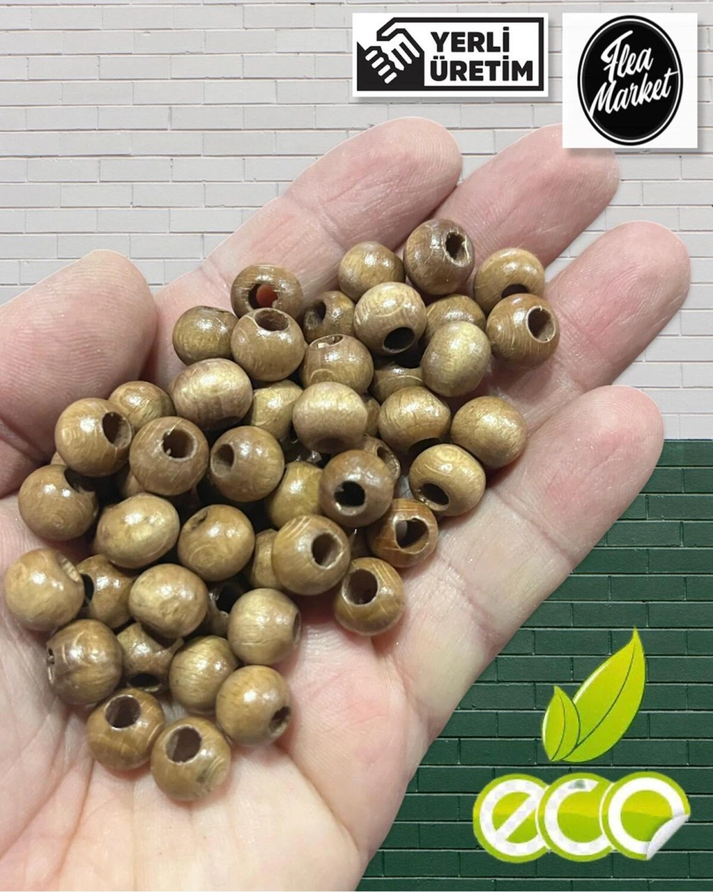 Ekonomik Paket 1 Kilo 10mm Ahşap Boncuk - Sütlü Kahve - Ort - 2500-3000 Adet