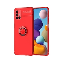 Samsung Galaxy Uyumlu M51 Kılıf Range Yüzüklü Silikon - Kırmızı Diğer