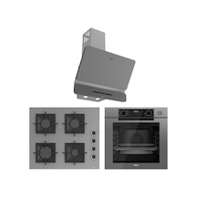 Ferre New Fryart - Steamart SC Serisi Ultra Sessiz Gri  QEP64CPR-SC208-D082-SA Ankastre Set