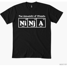 Flood Of Style Ninja Gizlilik Elemanı Erkekler Kadınlar İçin Komik İnek Bilim Mizah Tişörtü %100 Pamuklu Siyah