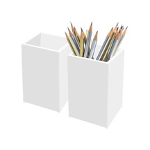 Ganzhoushop Paket Şeffaf Akrilik Kalem Kalem Tutucu Bardak,masa Aksesuarları Tutucu,makyaj Brh Depolama Düzenleyici,ofis İçin Modern Tasarım Masaüstü Kırtasiye Düzenleyicibeyaz