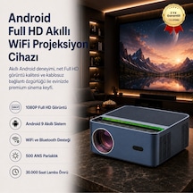 1080p Hd Android Sistemli Wifi Bluetooth 150 İnch Hoparlörlü Hdmı 500 Ans Akıllı Projeksiyon Cihazı-502