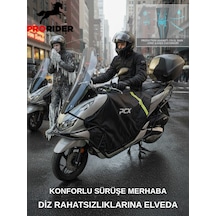 Motosiklet Premium Diz Örtüsü Honda Pcx Uyumlu Su Ve Rüzgar Geçirmez Kışlık Koruma Siyah