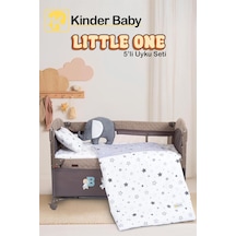Kinder Baby Little One 5'li Oyun Parkı Uyku Seti Gri Yıldız