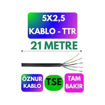 Öznur 5x2,5 Ttr Kablo Siyah Metre Seçenekli - 21 Metre