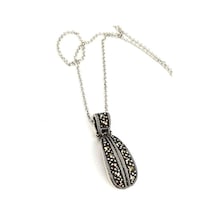 Markazit Taş Detaylı 925 Ayar Gümüş Kolye (501731409)