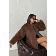 Verymoda Suni Kürk Ceket F1608 Açık Kahve