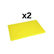 Türkay 2'li 50x30x2 Cm Polietilen Kesme Tahtası Kesim Levhası Sarı 4726