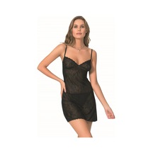 Amora Secret Siyah Kısa Jakarlı Gecelik Siyah