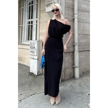 Madmext Madmext Siyah Düşük Omuz Elbise Mg2349 Siyah