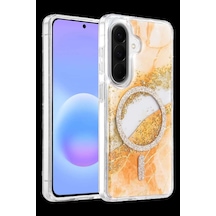 Onegif Galaxy A37 5g Lotus Simli Magsafe Kapak - Turuncu