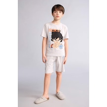 Defacto Dragon Ball Regular Fıt 2li Pijama Takımı Erkek Çocuk H4108a826hsgr184 Gri-gr184