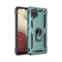 Newface - 398 - Samsung Galaxy A22 Kılıf Sofya Yüzüklü Silikon Kapak - Csmo-tex - - Yeşil