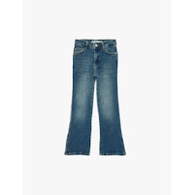 Koton Pamuklu İspanyol Paça Denim Pantolon Orta İndigo 6skg40052ad İndigo