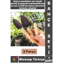 Kompakt Bahçe Hobi Piknik Kamp Toprak Düzenleme Kürek İnce Kürek Tırmık 3 Prça Mini Ahşap Bahçe Seti
