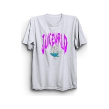 Beyaz Juice Wrld Hiphop Rap Baskılı Tshirt Beyaz