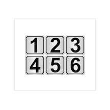 Metal Kapı,Masa,Dolap Numarası 15Cmx15Cm 6 Adet (1…6)