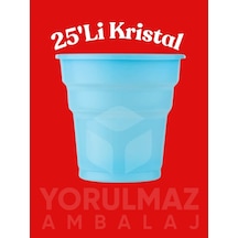 Açık Mavi Kristal Plastik Bardak 25 Li Premium Sert Mika Görünümlü, Dayanıklı, Parti & Davetler İçin Şık Temlü Açık Ma Açık Mavi