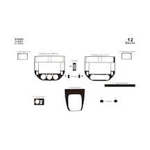 Ford C Max Torpido Kaplama 2004-2010 12 Parça Analog Klima Koyu Meşe