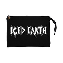 Iced Earth Logo Siyah Clutch Astarlı Cüzdan / El Çantası Siyah