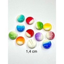 Bebek Düğmesi / Çizgili Model / 10 Adet / - Pudra