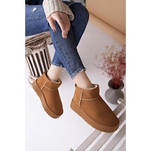 Nesilshoes Nesil Shoes Ypr 8391 Taba Süet İçi Kürklü Su İtici Kadın Bot
