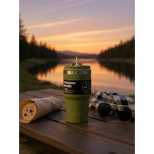 Shotay Termos Mug Matara 650ml Haki Yeşil Renk Yeşil