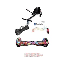 Elektrikli Kaykay Scooter Akıllı Denge Hoverboard + Hoverkart + Çanta Full Ledli Extrem Paket D16