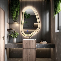 Axira Günışığı Lazer Kumlamalı Lavabo & Banyo Aynası Dokunmatik Sensörlü 70 X 45
