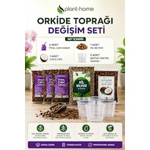 Orkide Toprağı Değişim Seti İthal Çam Kabuğu, Coco Cips, Kil Bilyesi Ve Şeffaf Saksı Seti