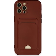 Apple İphone 12 Pro Max Kılıf Kelvin Kartvizitli Silikon - Bordo Çok Renkli