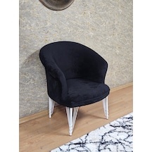 Zafir Tekli Teddy Beyaz Boyalı Telli Ayak Çay Seti Koltuk Tekli Berjer , Balkon, Salon, Ofis Siyah