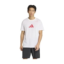Adidas Padel Cat Erkek Beyaz Yuvarlak Yaka Tişört Beyaz
