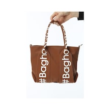 Baghashtag Taba Mini Su Geçirmez Kulp Yazılı Tote Çanta Çok Renkli