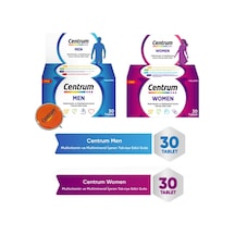 Centrum Women Multivitamin 30'lu Tablet + Centrum Men Multivitamin 30'lu Tablet + Vitamin Kutusu Hediye