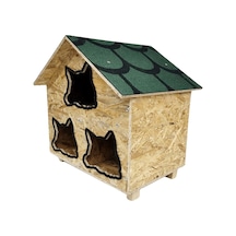 Reyo Kedi Evi Dış Ortam Uygun Ahşap Kedi Evi Osb 58 x 58 x 40 CM CAT28