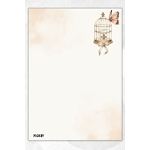 A5 Kelebek Bloknot Çizgisiz Defter - 50 Yaprak - Memopad - Notepad - Not Defteri - Not Kağıdı Bej Bej